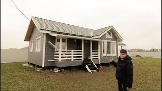Гербера 4 в Лесколово, Ленинградская область. Одноэтажный дом 6,7 на 9 м, по каркасной технологии
